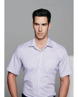 Henley Stripe Mens, Short Sleeve